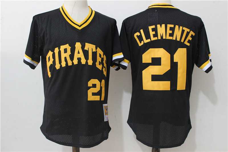 Pittsburgh Pirates #21 Roberto Clemente Black Cooperstown Collection Mesh Batting Practice Jersey,We sell and wholesale Pittsburgh Pirates #21 Roberto Clemente Black Cooperstown Collection Mesh Batting Practice Jersey on line form chian!